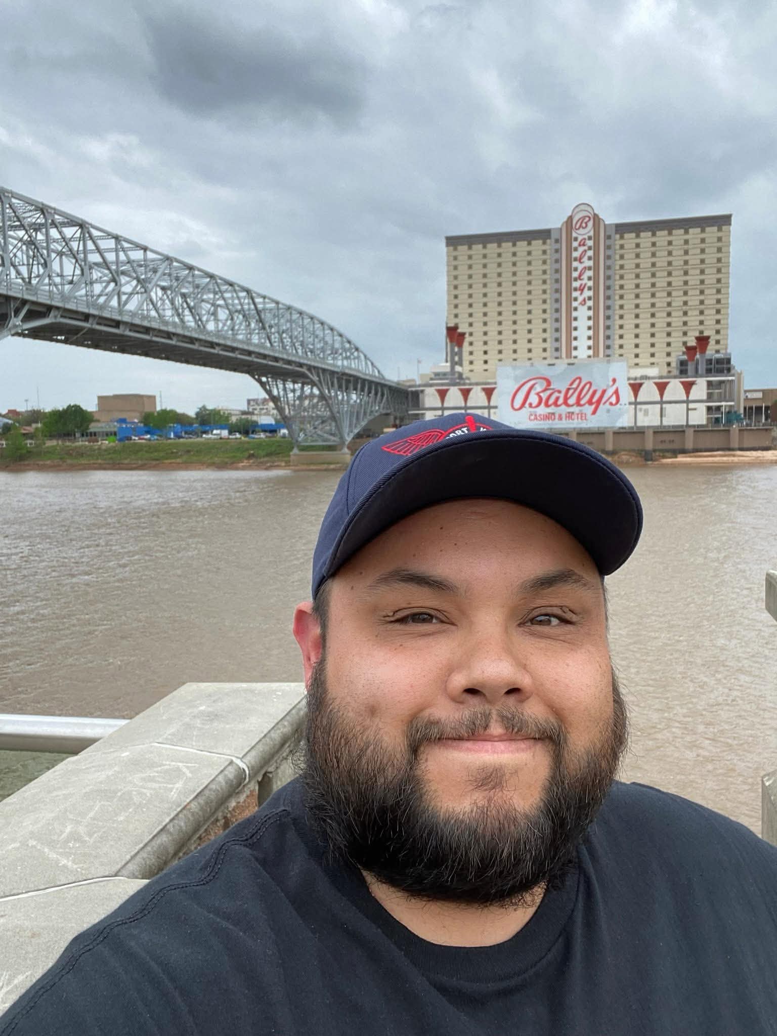Pilgrim portrait of Michael Godly at the bridge of Bally's.